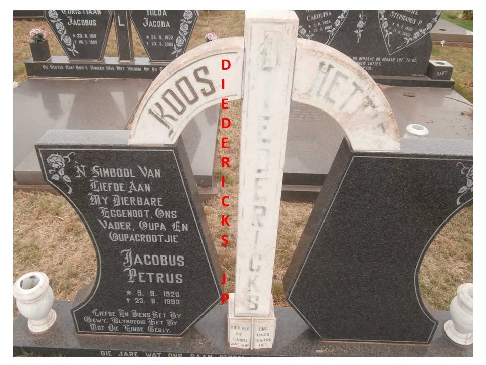DIEDERICKS Jacobus Petrus 1926-1993