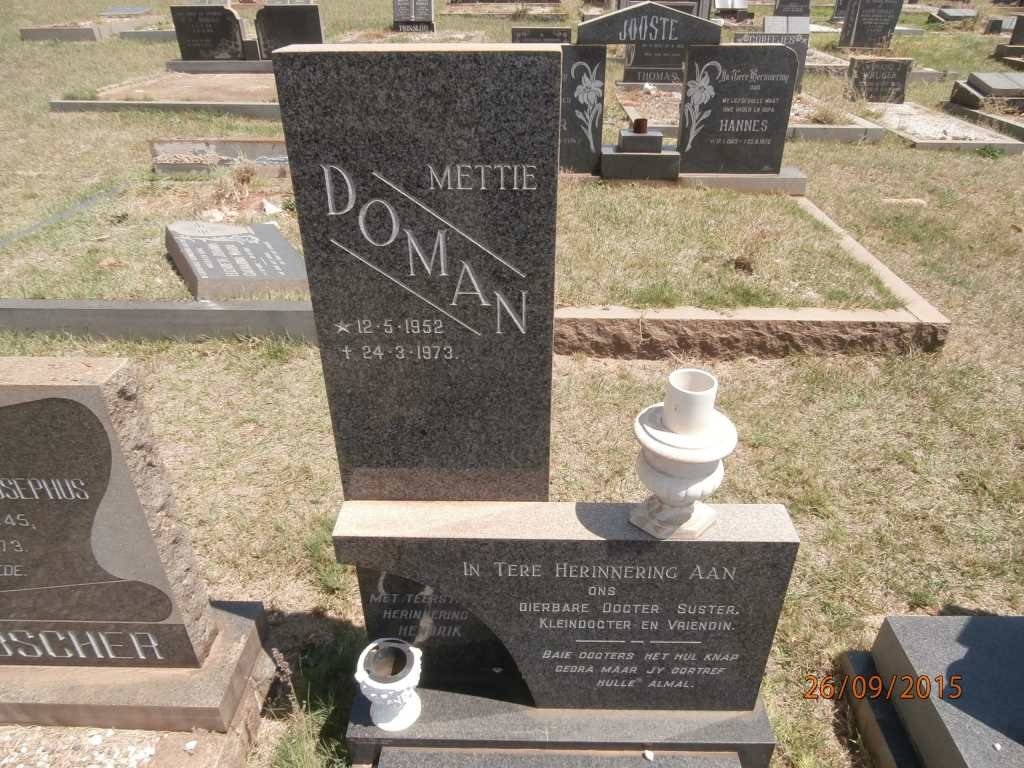 DOMAN Mettie 1952-1973