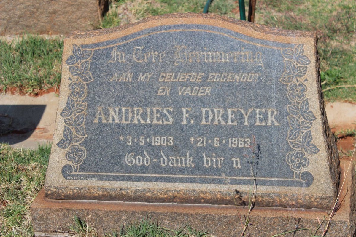 DREYER Andries F. 1903-1963