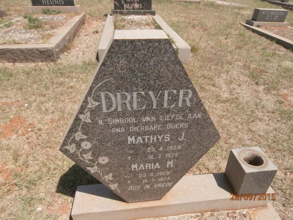 DREYER Mathys J. 1924-1975 &amp; Maria M. 1928-1975