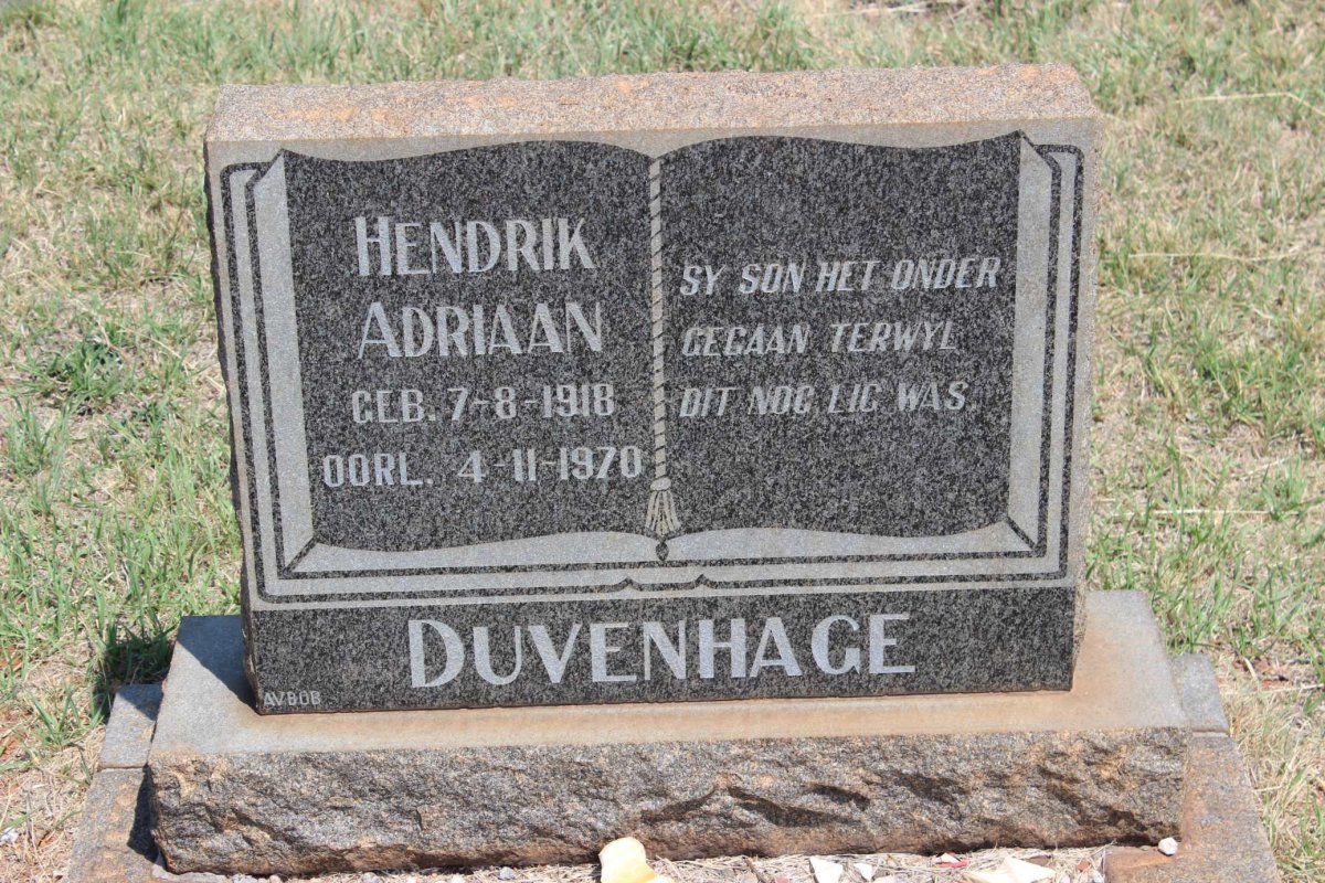 DUVENHAGE Hendrik Adriaan 1918-1970