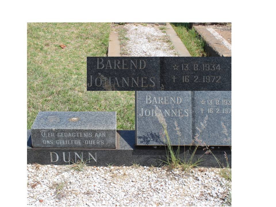 DUNN Barend Johannes 1934-1972