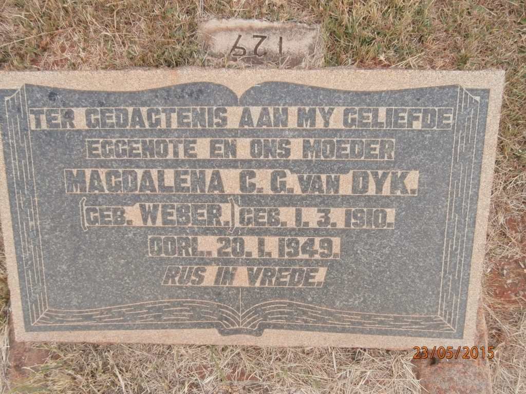 DYK Magdalena C.G., van nee WEBER 1910-1949