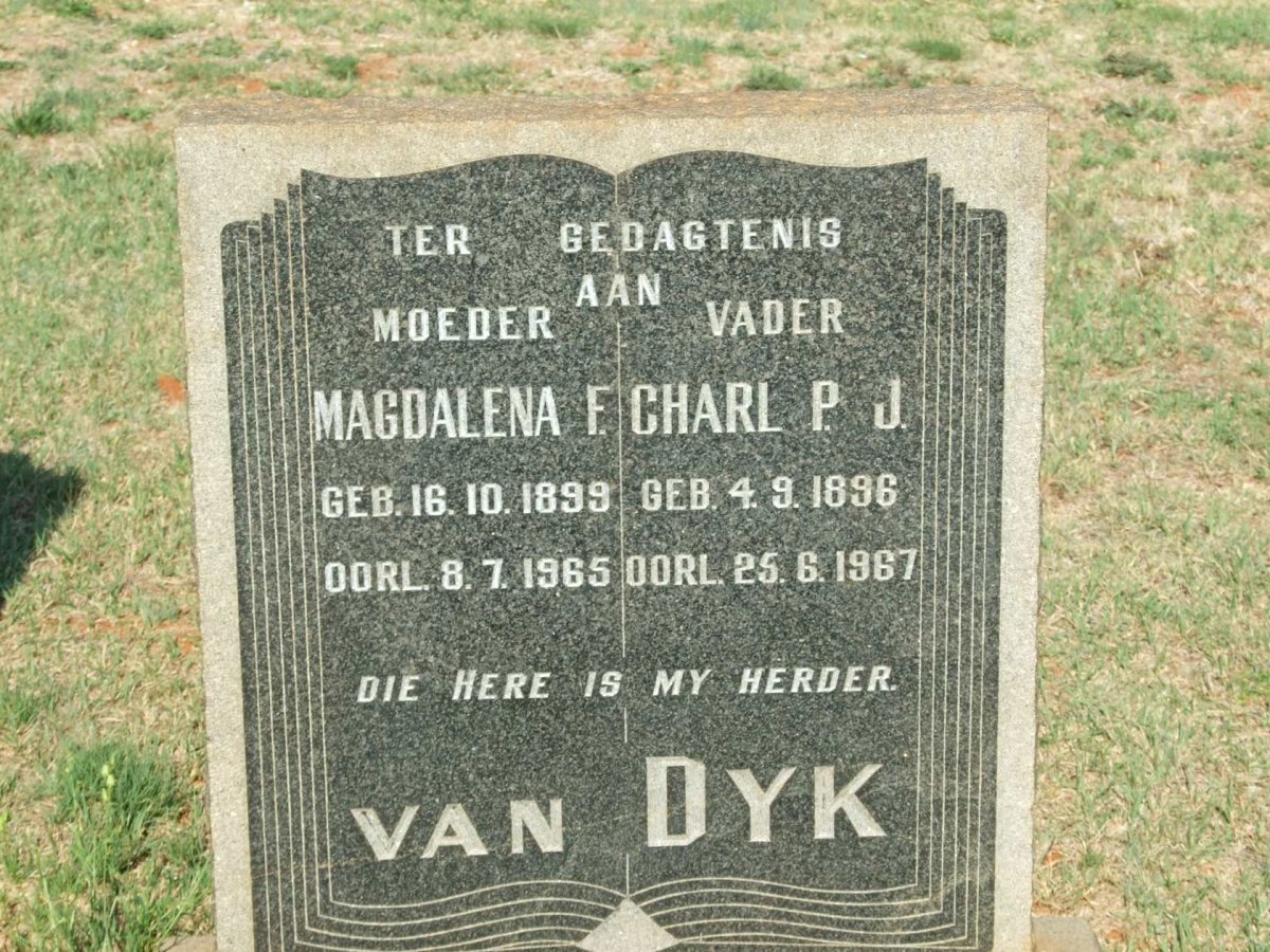 DYK Charl P.J., van 1896-1967 &amp; Magdalena F. 1899-1965