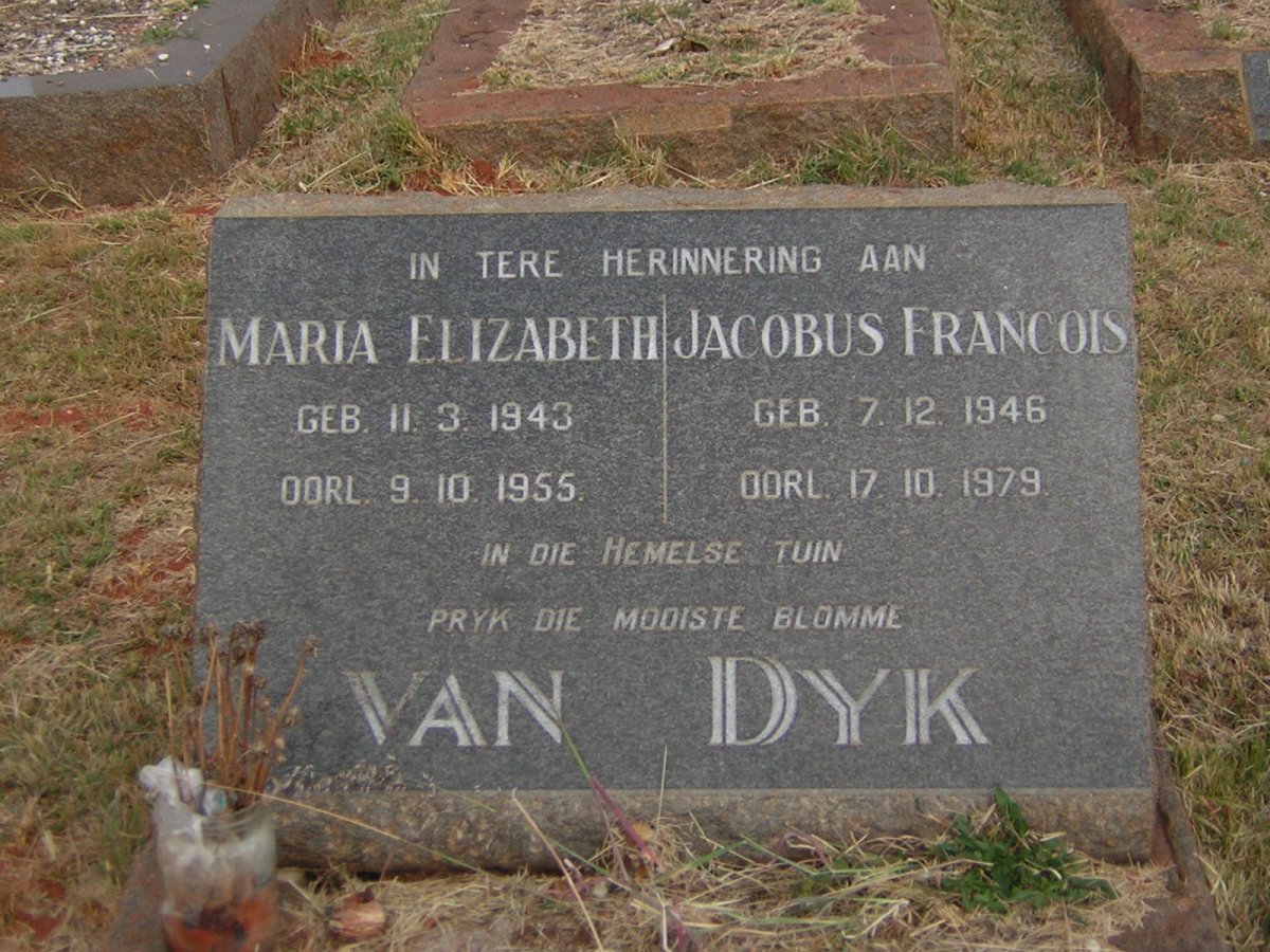 DYK Jacobus Francois, van 1946-1979 :: VAN DYK Maria Elizabeth 1943-1955