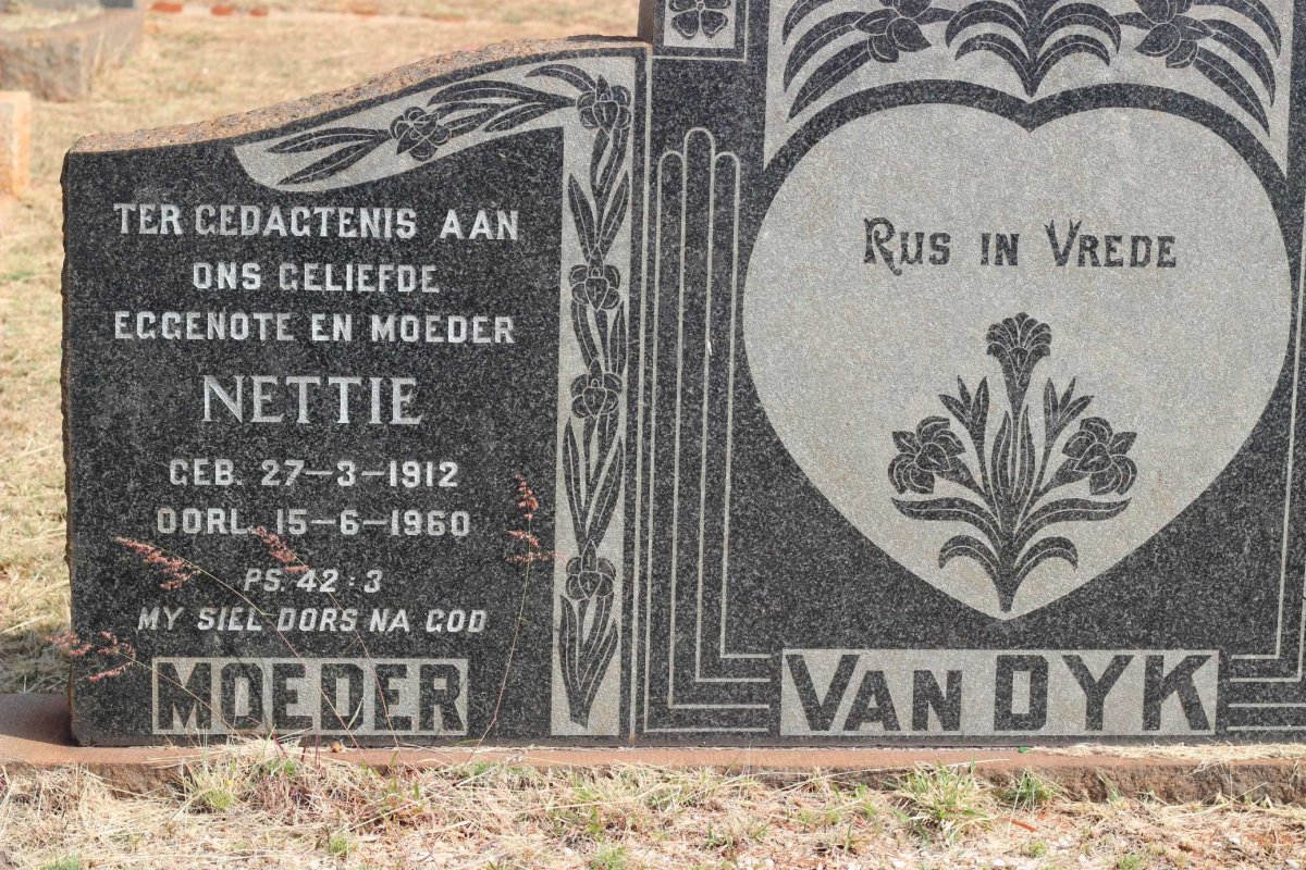 DYK Johannes H., van 1909-1985 &amp; Nettie 1912-1960