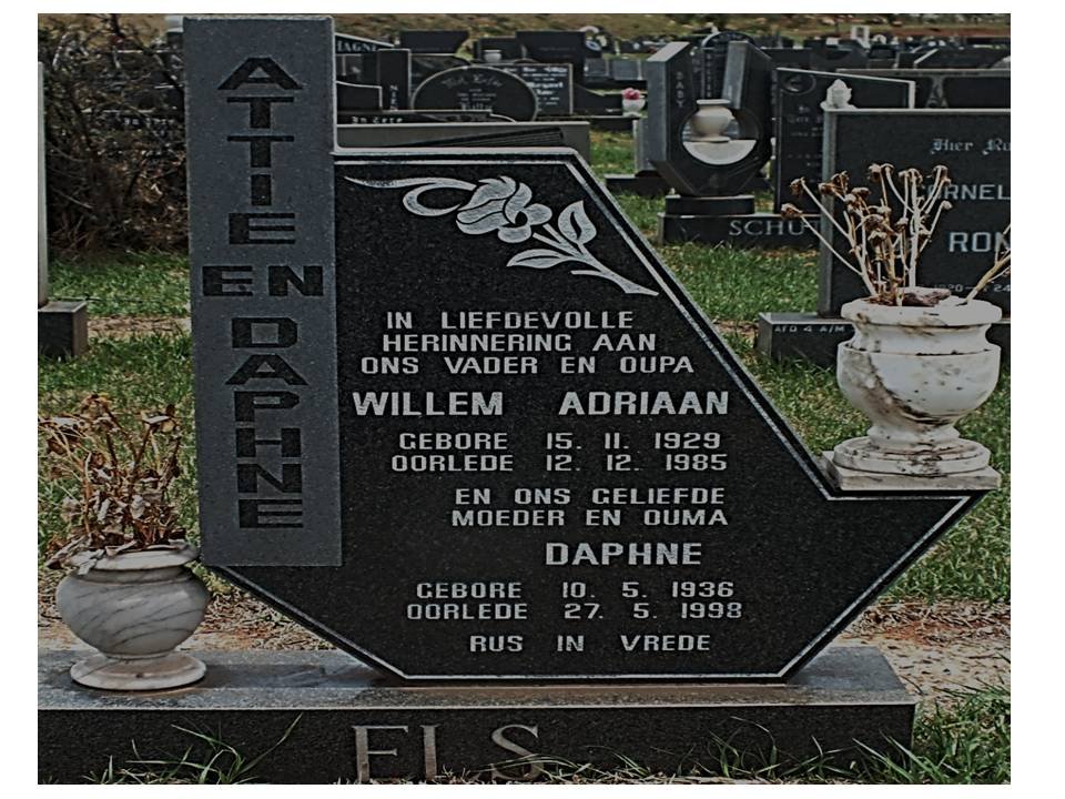 ELS Willem Adriaan 1929-1985 &amp; Daphne 1936-1998
