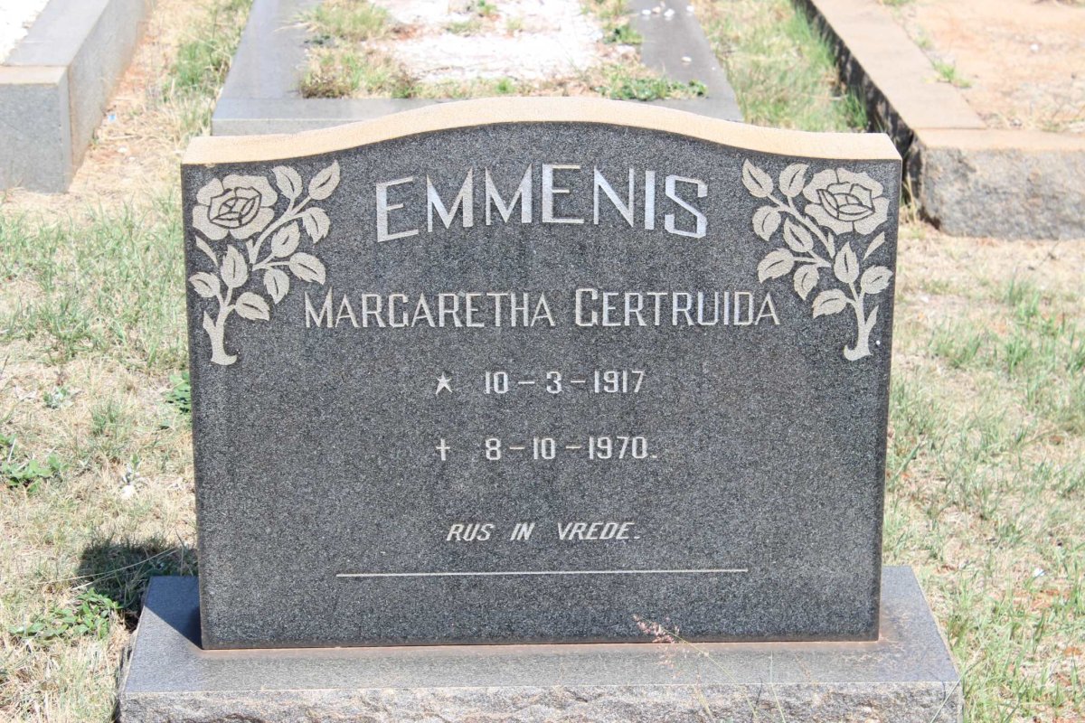 EMMENIS Margaretha Gertruida 1917-1970
