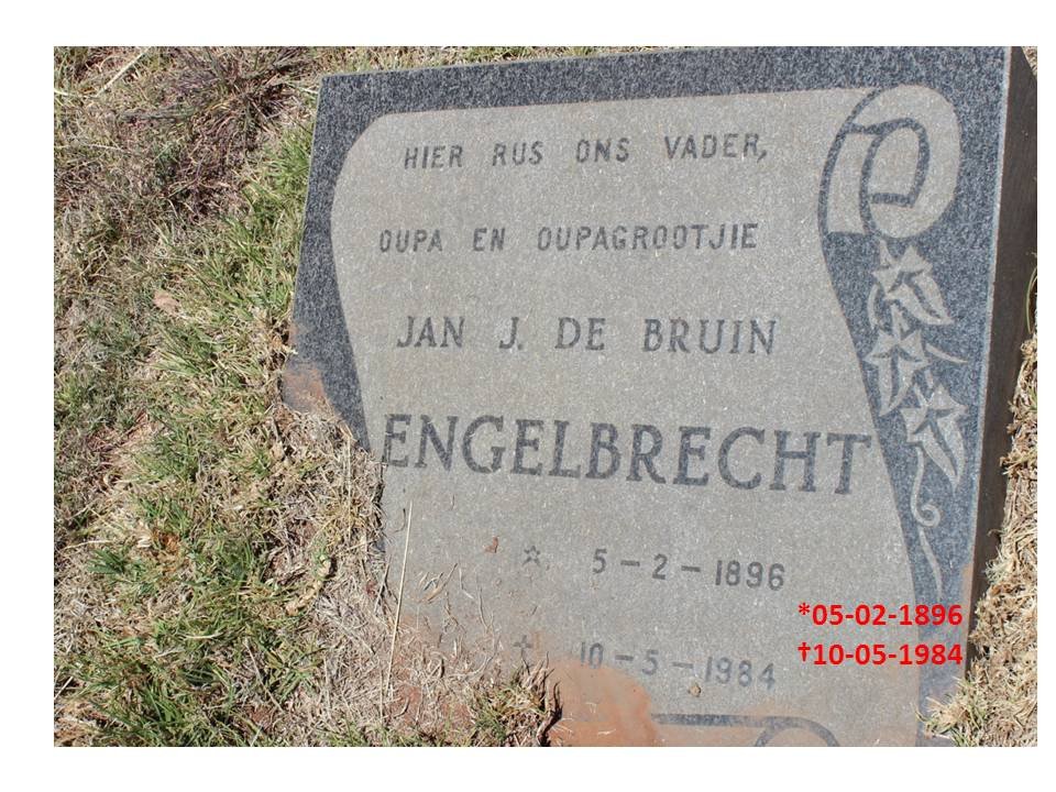 ENGELBRECHT Jan J. De Bruin 1896-1984
