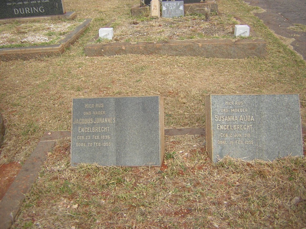 ENGELBRECHT Jacobus Johannes 1895-1955 &amp; Susanna Alida 1901-1955
