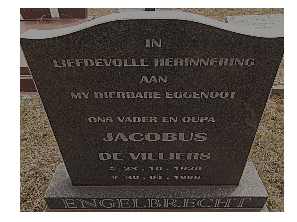 ENGELBRECHT Jacobus De Villiers 1920-1996