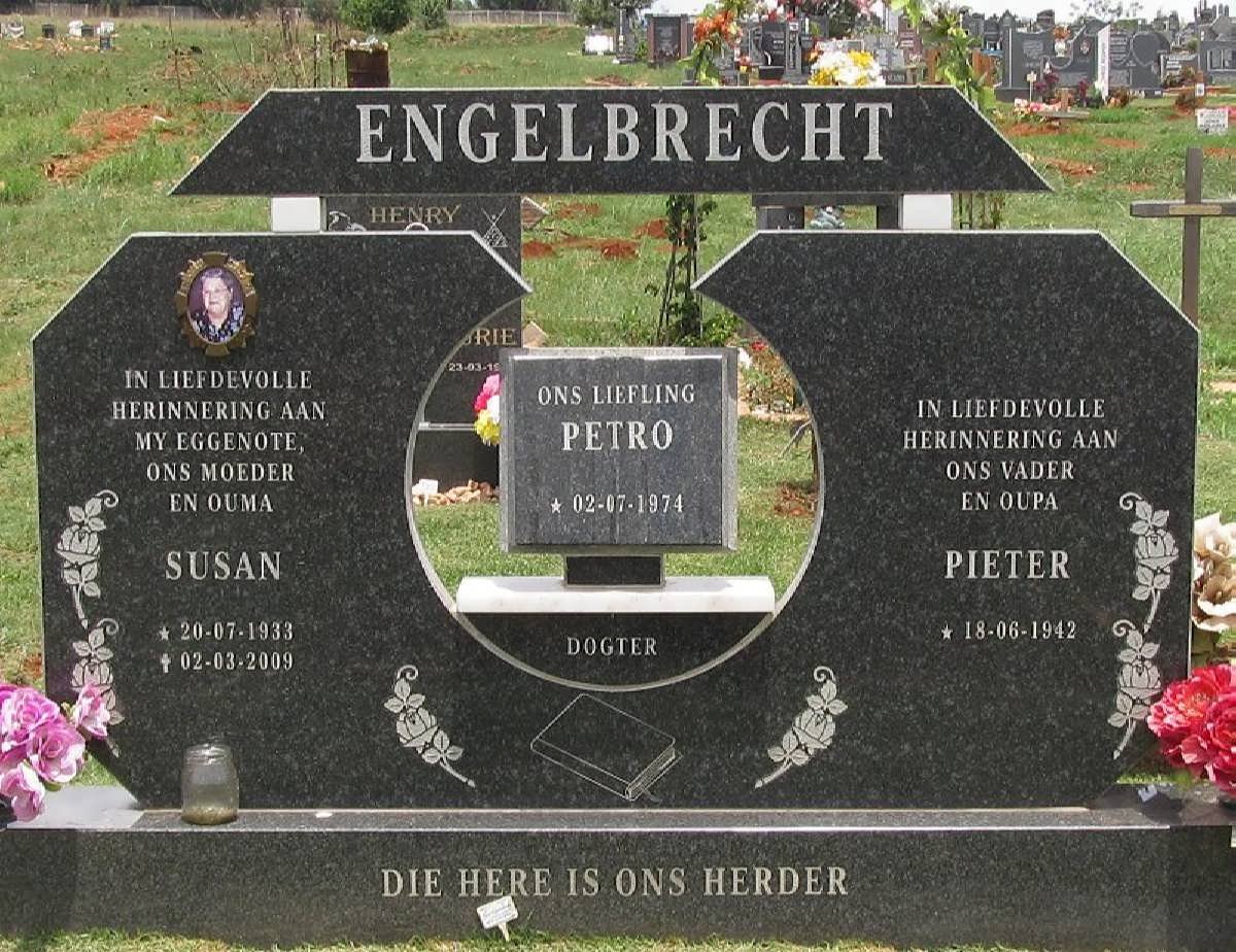 ENGELBRECHT Pieter 1942- &amp; Susan 1933-2009