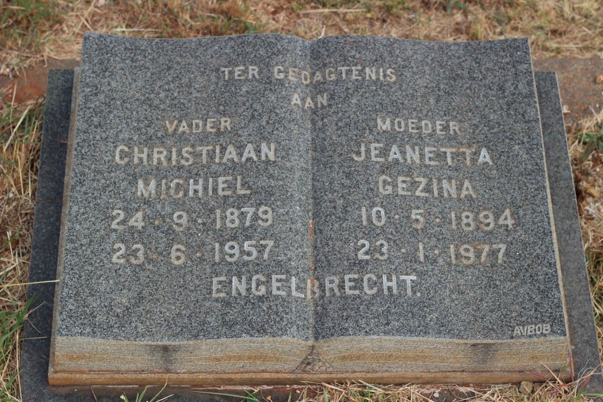 ENGELBRECHT Christiaan Michiel 1879-1957 &amp; Jeanetta Gezina 1894-1977