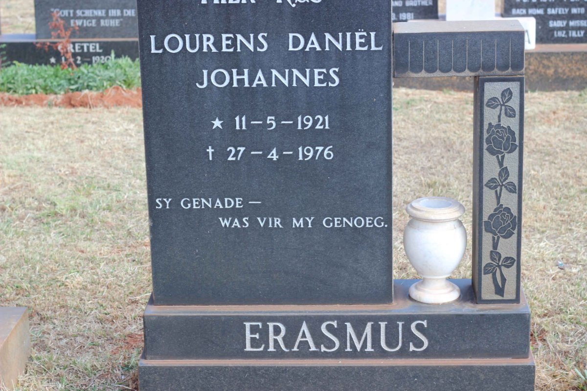 ERASMUS Lourens Daniël Johannes 1921-1976