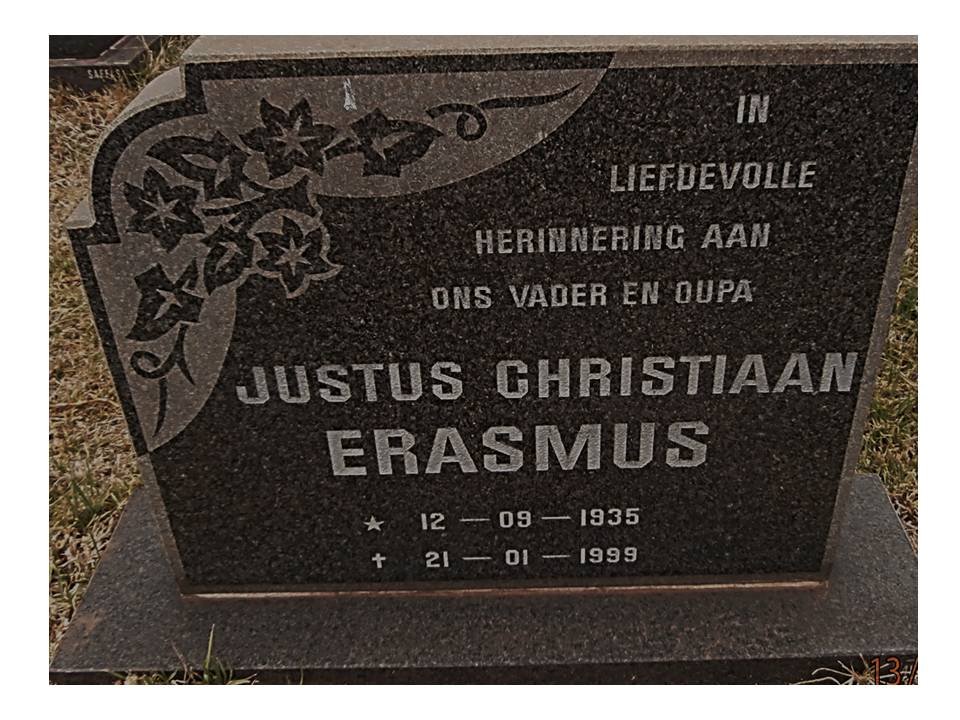 ERASMUS Justus Christiaan 1935-1999