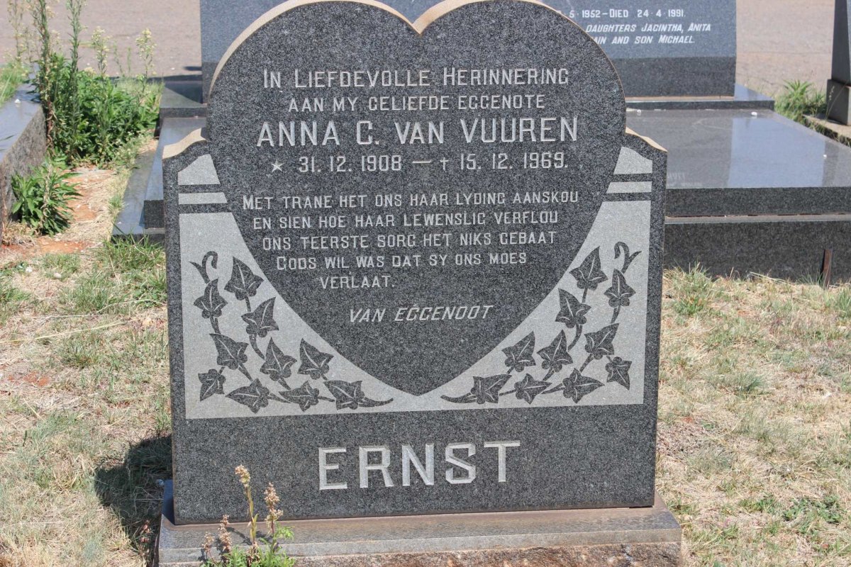 ERNST Anna C., VAN VUUREN 1908-1969