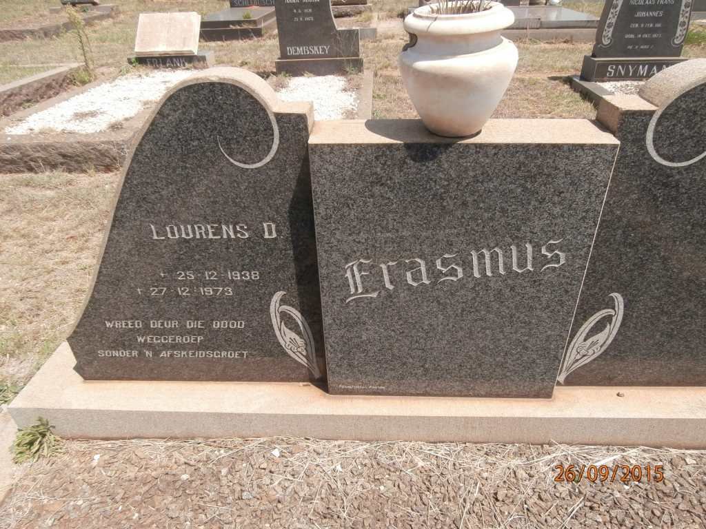 ERASMUS Lourens D. 1938-1973
