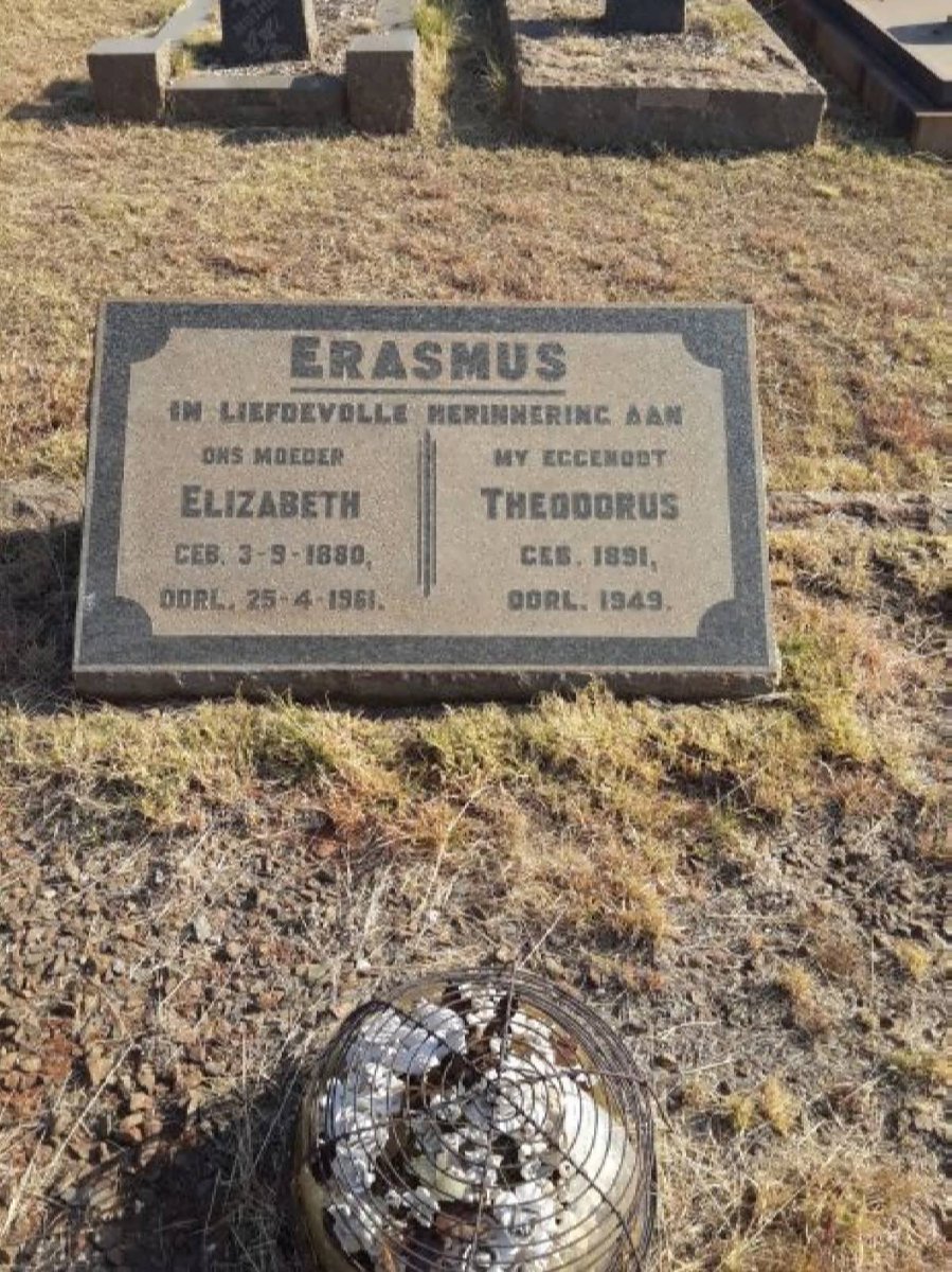 ERASMUS Theodorus 1891-1949 &amp; Elizabeth 1880-1961
