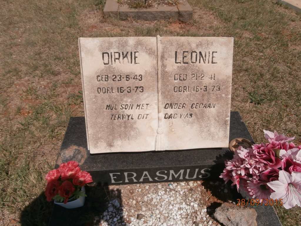 ERASMUS Dirkie 1943-1973 &amp; Leonie 1941-1973