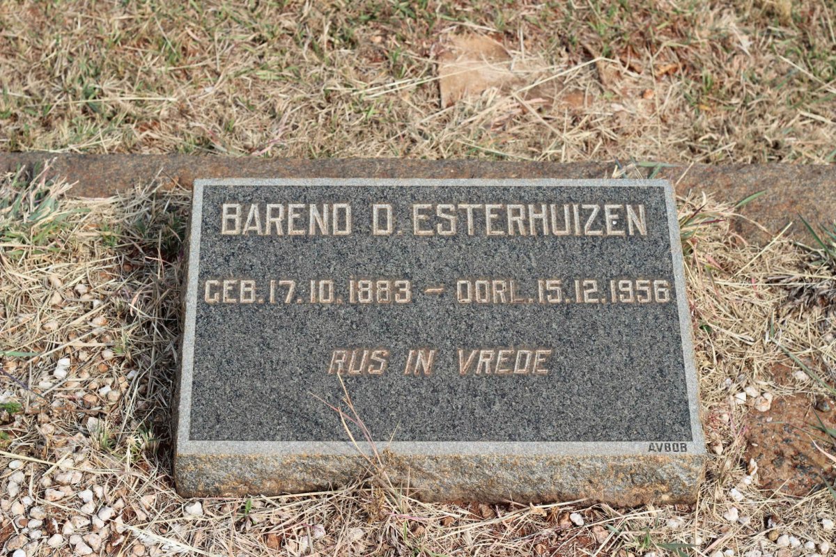 ESTERHUIZEN Barend D. 1883-1956