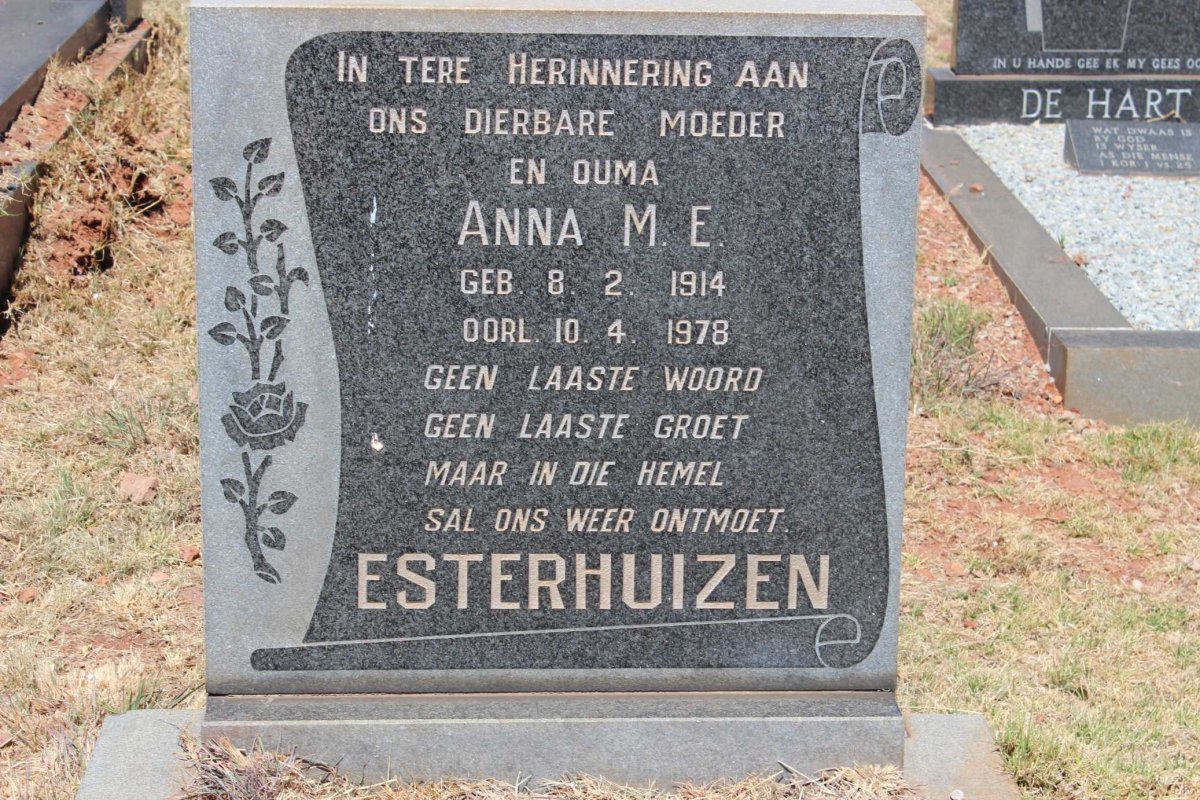 ESTERHUIZEN Anna M.E. 1914-1978