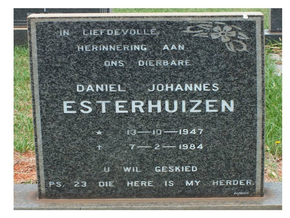 ESTERHUIZEN Daniel Johannes 1947-1984