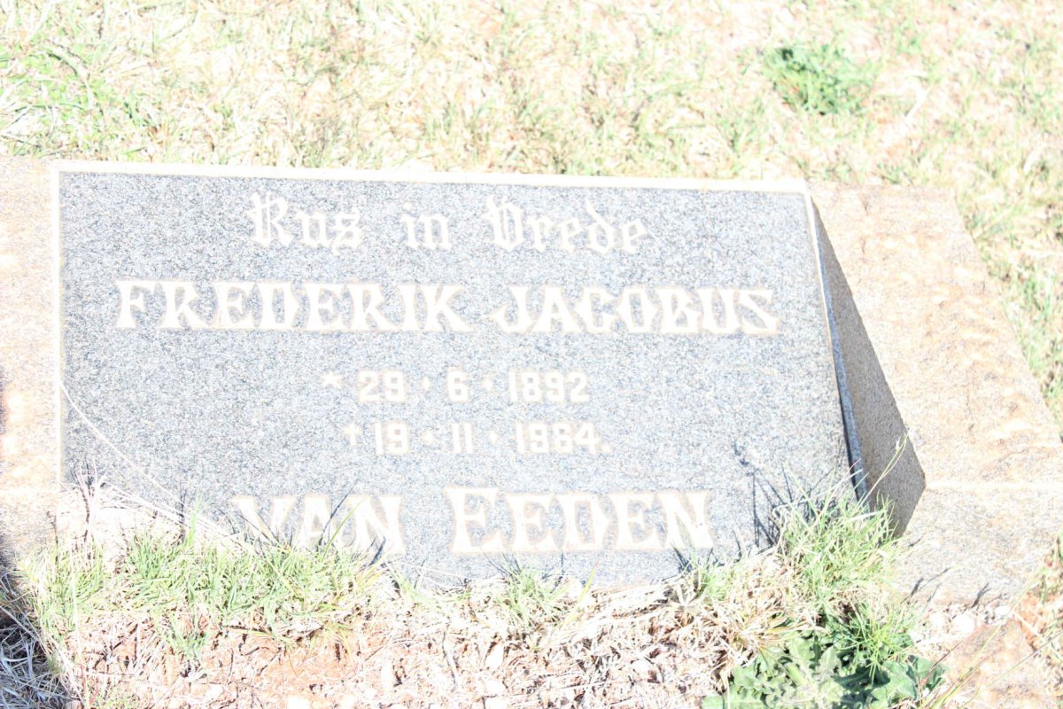 EEDEN Frederik Jacobus, van 1892-1964