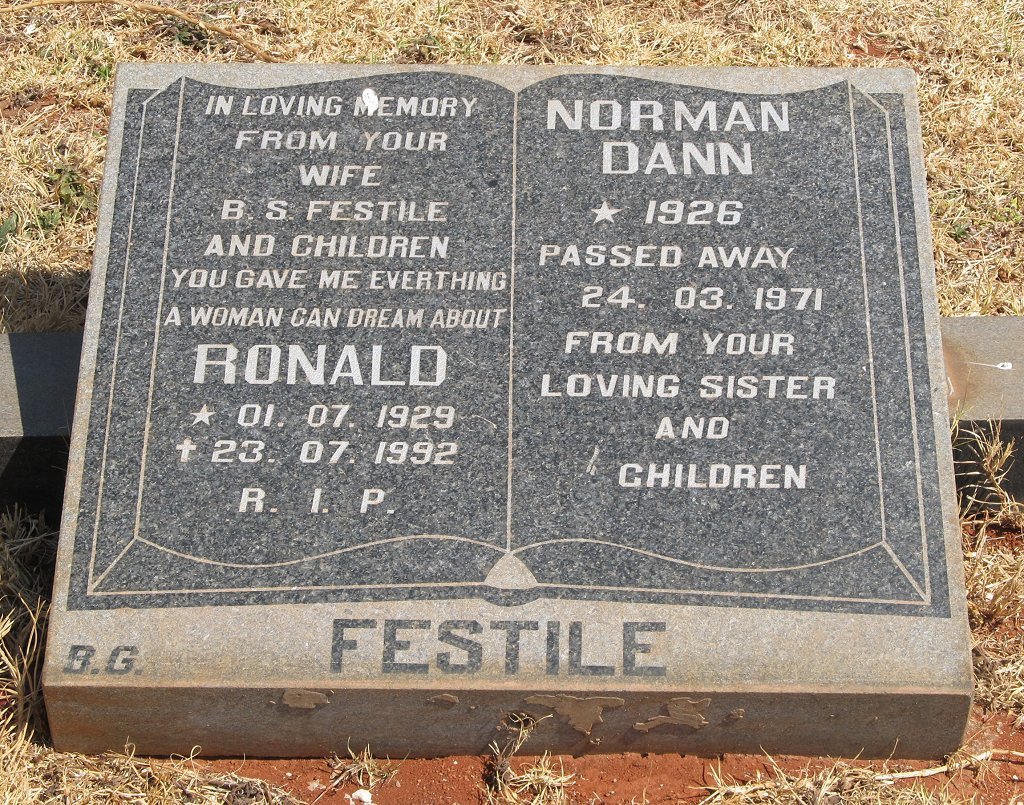 FESTILE Norman Dann 1926-1971 :: FESTILE Ronald 1929-1992