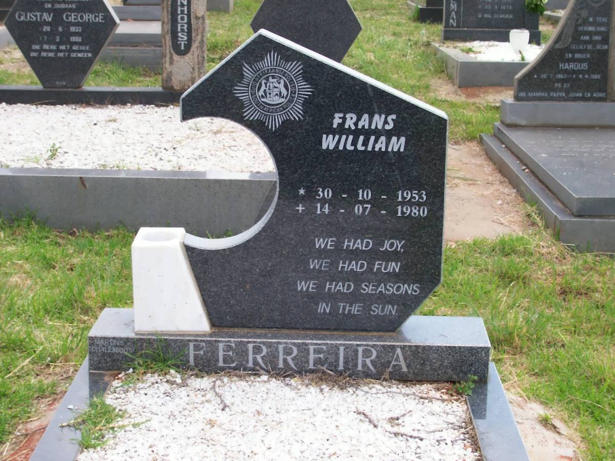 FERREIRA Frans William 1953-1980