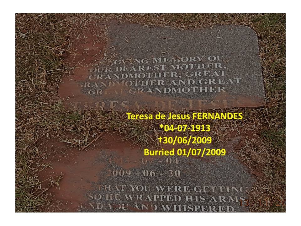 FERNANDES Teresa, DE JESUS 1913-2009