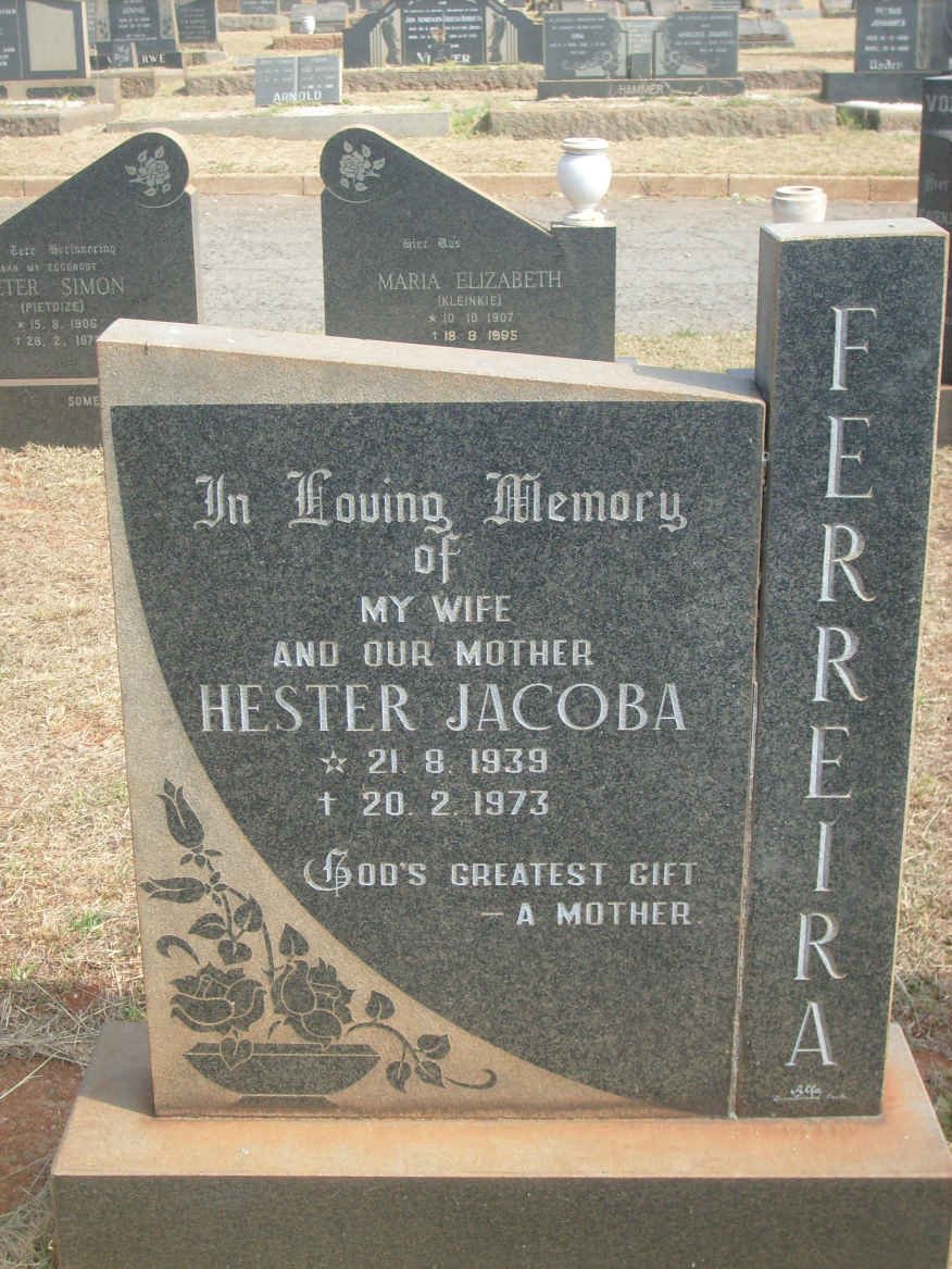 FERREIRA Hester Jacoba 1939-1973