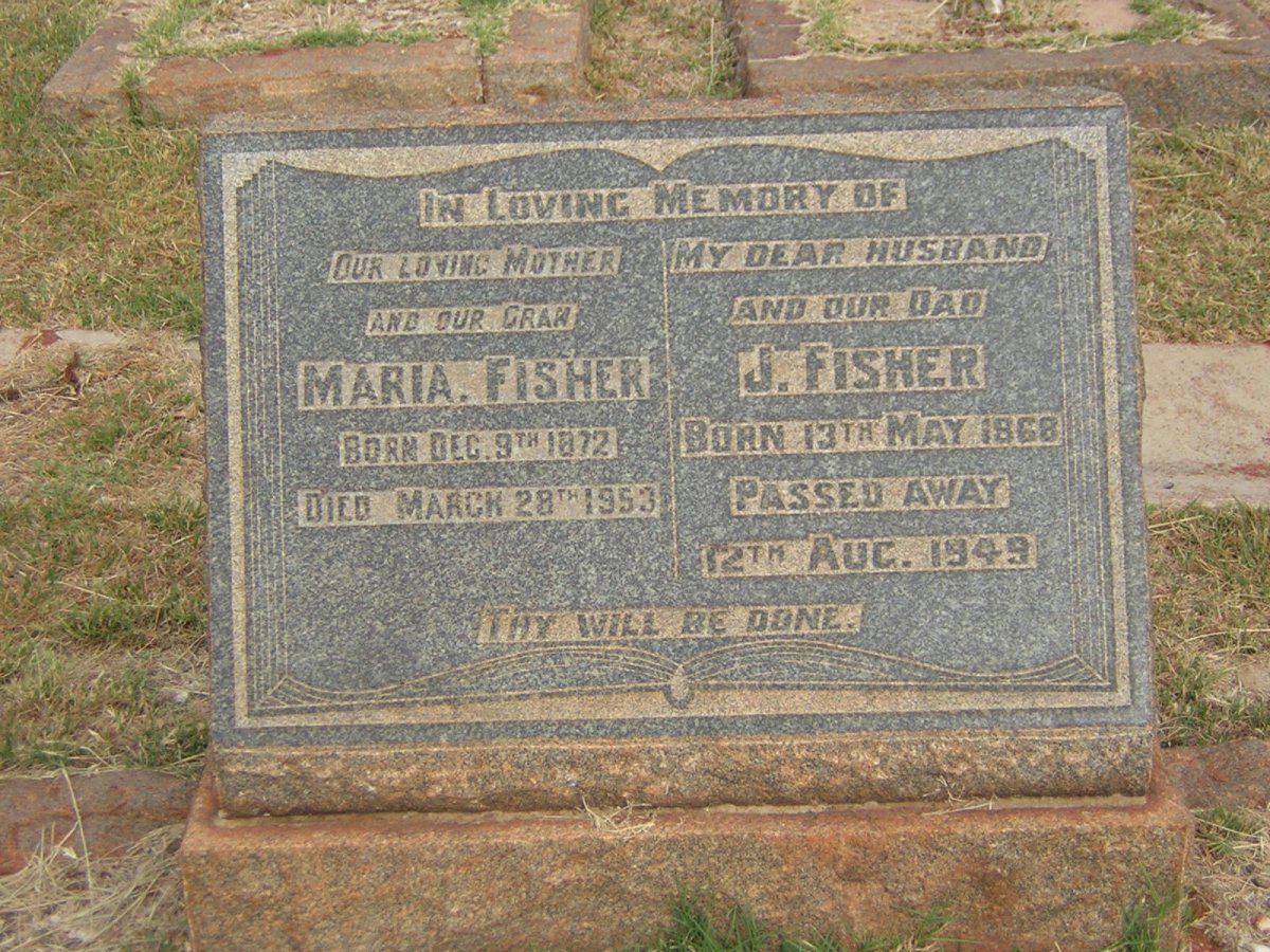 FISHER J. 1868-1949 &amp; Maria 1872-1953