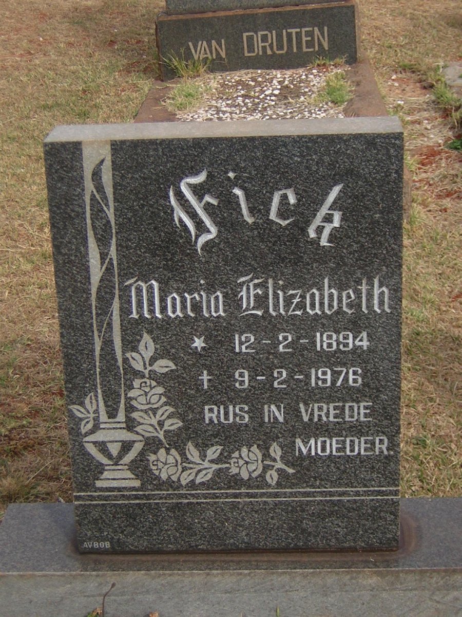 FICK Maria Elizabeth 1894-1976