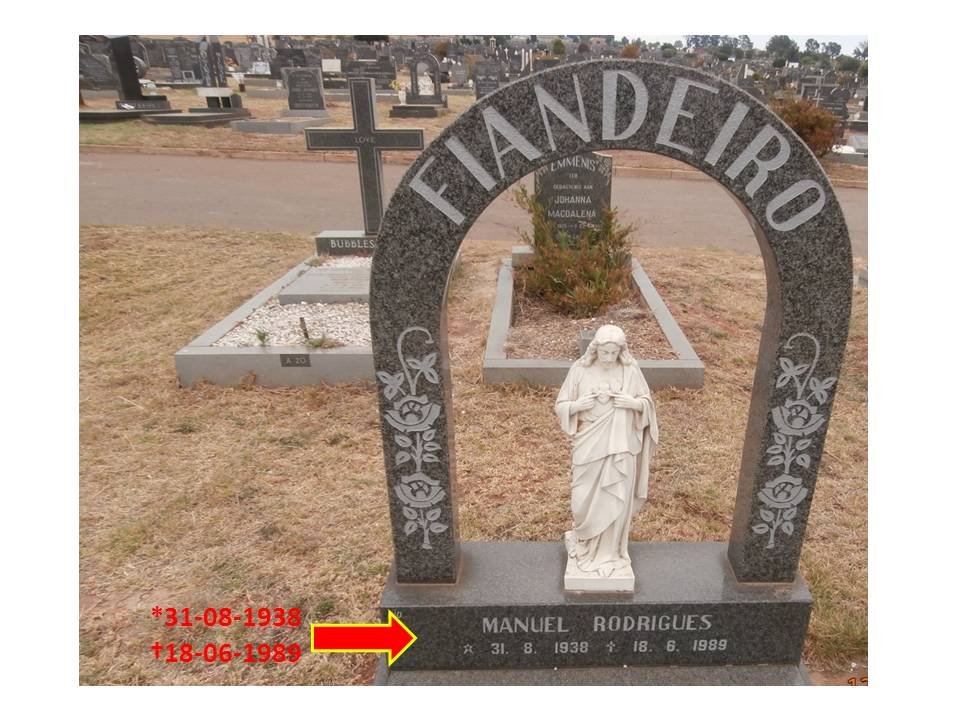 FIANDEIRO Manuel Rodrigues 1938-1989