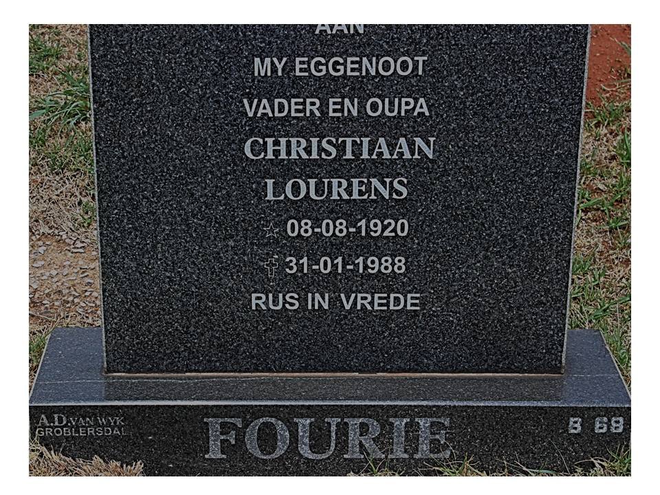 FOURIE Christiaan Lourens 1920-1988