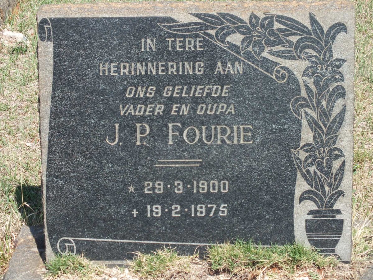 FOURIE J.P. 1900-1975