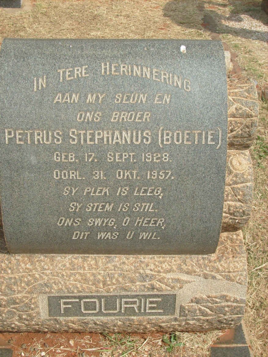 FOURIE Petrus Stephanus 1928-1957