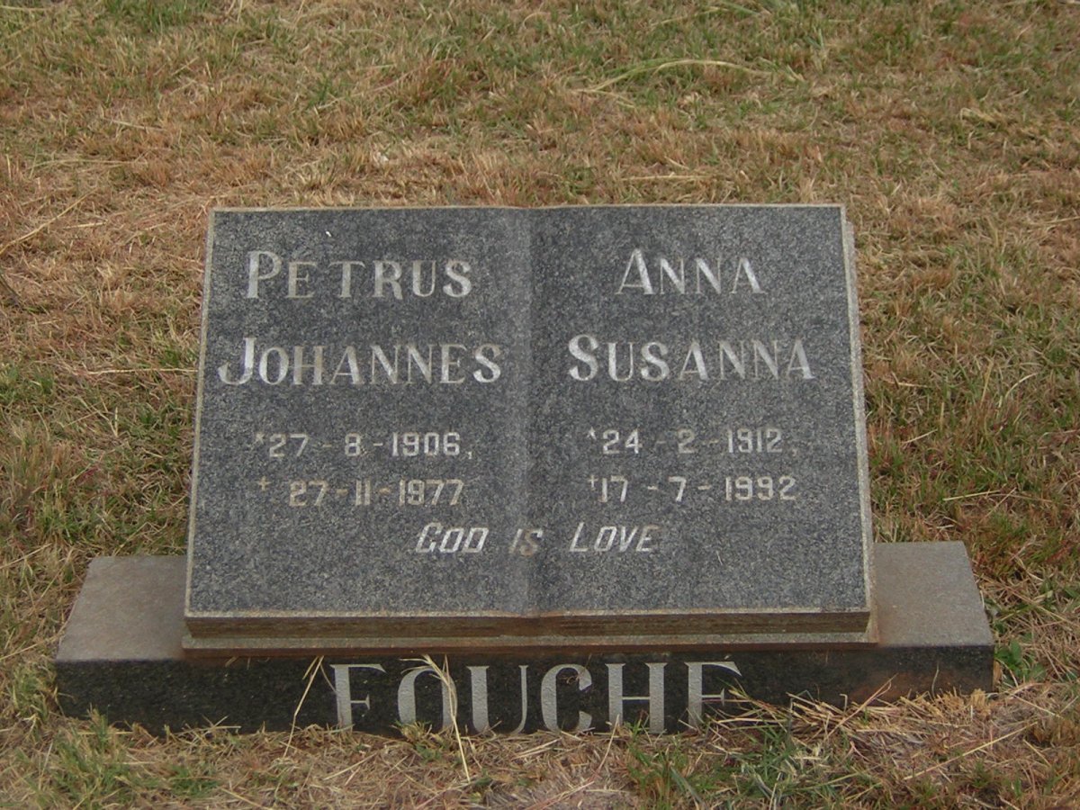 FOUCHÉ Petrus Johannes 1906-1977 &amp; Anna Susanna 1912-1992