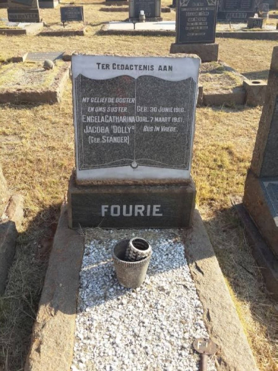 FOURIE Engela Catharina Jacoba nee STANDER 1916-1951