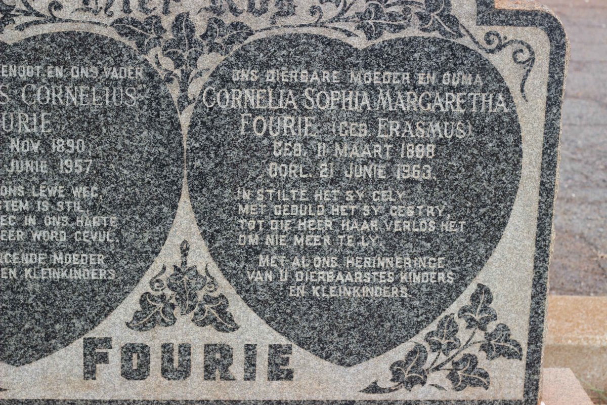FOURIE Cornelia Sophia Margaretha ERASMUS 1888-1963