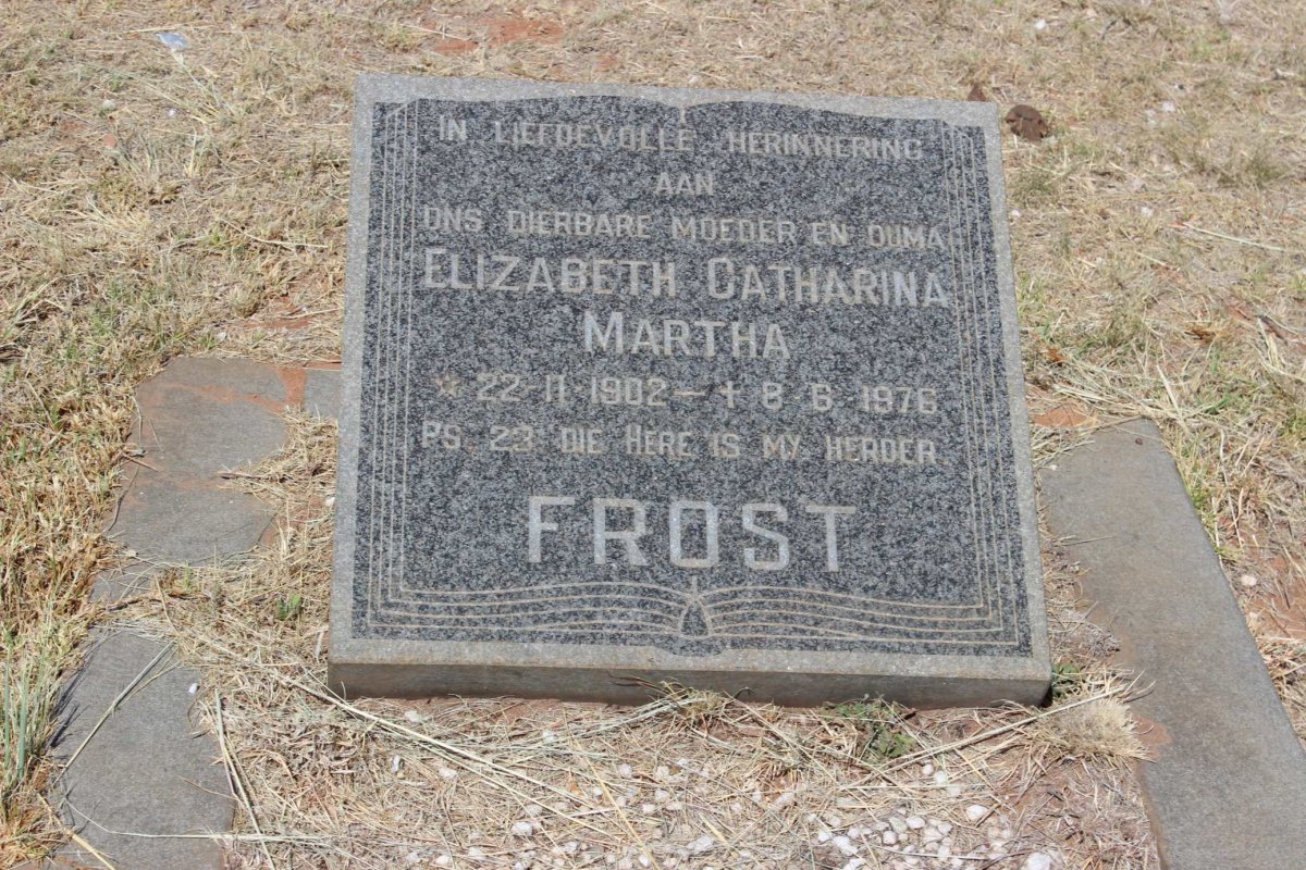 FROST Elizabeth Catharina Martha 1902-1976