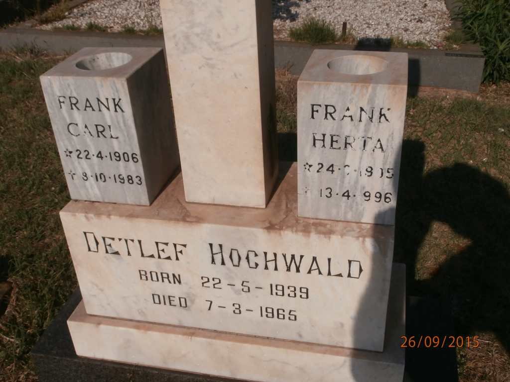 FRANK Carl 1906-1983 &amp; Herta 1905-1996 :: HOCHWALD Detlef 1939-1965