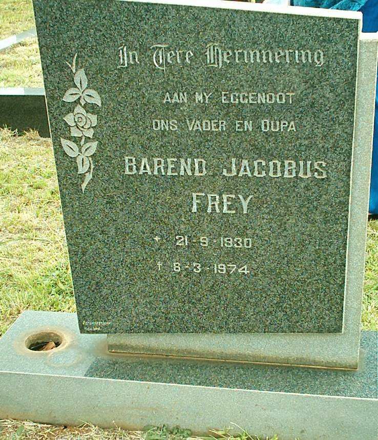 FREY Barend Jacobus 1930-1974