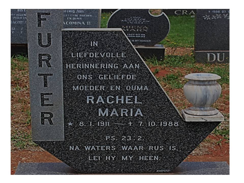 FURTER Rachel Maria 1911-1988