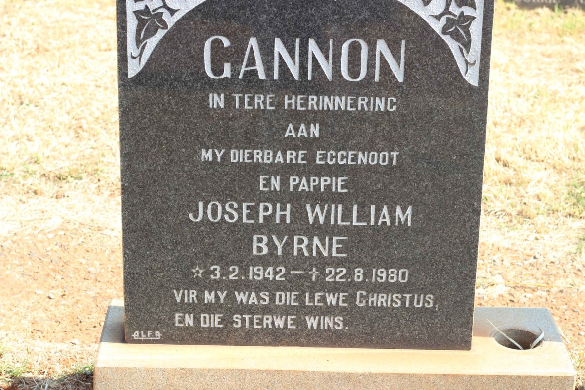 GANNON Joseph William Byrne 1942-1980