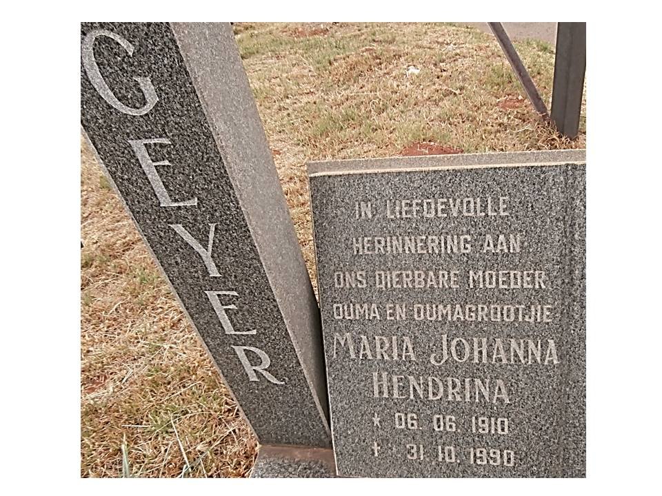 GEYER Maria Johanna Hendrina 1910-1990