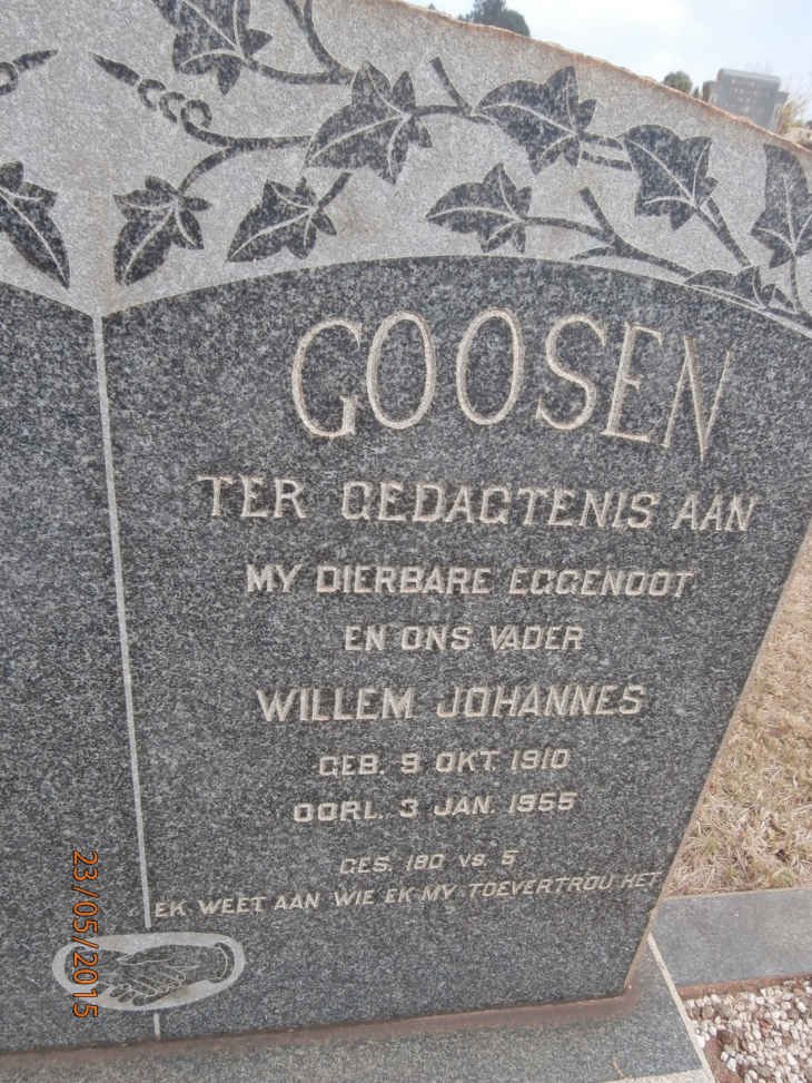 GOOSEN Willem Johannes 1910-1955