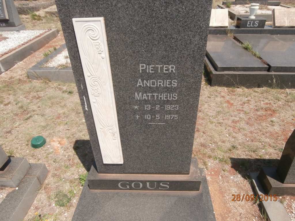 GOUS Pieter Andries Mattheus 1923-1975
