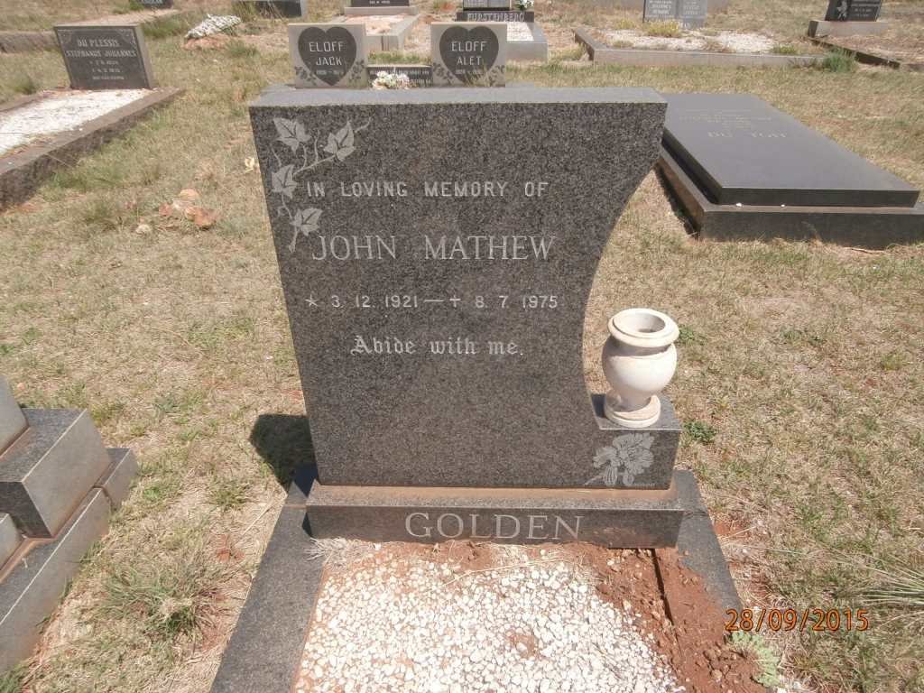 GOLDEN John Mathew 1921-1975