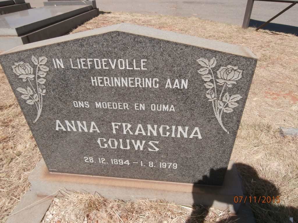 GOUWS Anna Francina 1894-1979